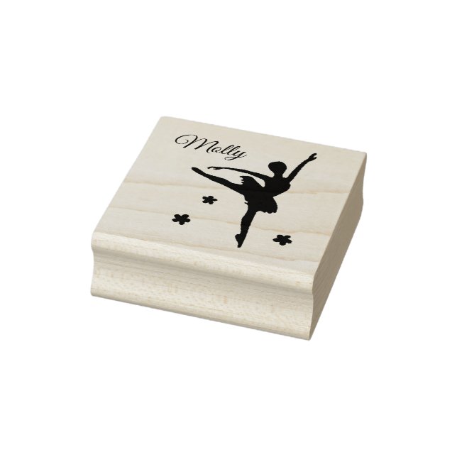 Cute Own Name Ballerina Custom Initial Rubber Stamp (Stamp)