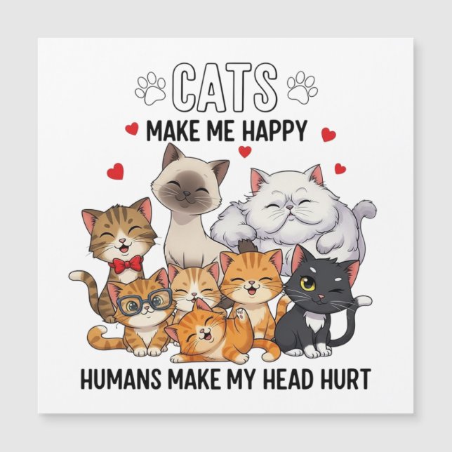 Cute Pack of Happy Cats (Front)