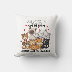 Cute Pack of Happy Cats Cushion