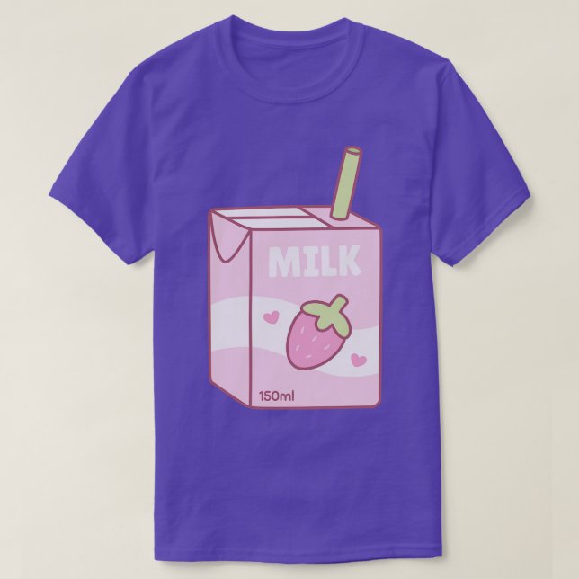 Cute Packet Of Strawberry Milk T-Shirt (Design Front)