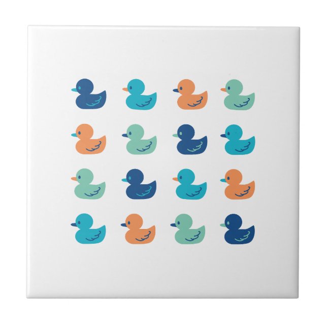 Cute Paddling of Ducks Art Ceramic Tile (Front)