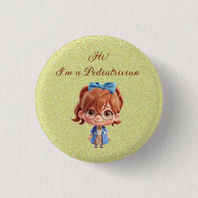 Cute Paediatrician Badge Button (Front)
