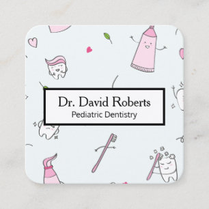 Cute Paediatrics Dentistry  Square Business Card