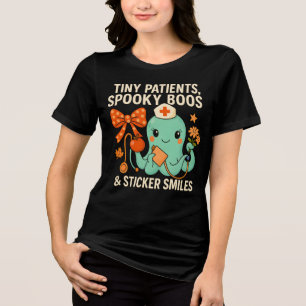 Cute Paediatrics Nurse Halloween Octopus Tri-Blend Shirt