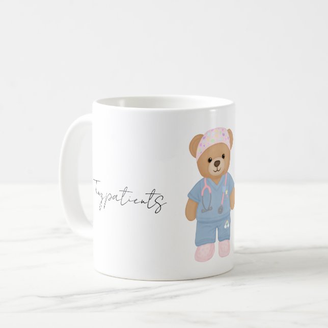 Cute Paediatrics Nurse Teddy Bear Mug (Front Left)