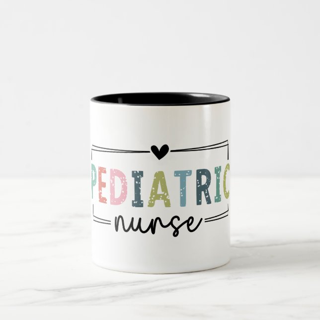  Cute Paediatrics Nurse Two-Tone Coffee Mug (Center)