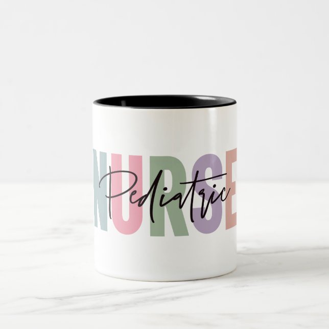  Cute Paediatrics Nurse Two-Tone Coffee Mug (Center)