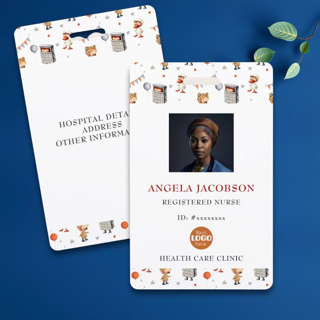 Cute Paediatrics Registered Nurse Logo ID Badge (Creator Uploaded)