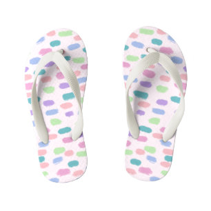 Cute Paint Dabs Multicolor Pattern Kid's Flip Flop