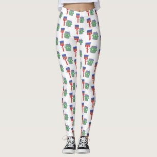 Cute paintbrush and paint cartoon characters leggings