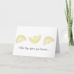 Cute painted lemon print greeting card