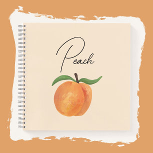 Cute Painted Peach Fruit Illustration Notebook