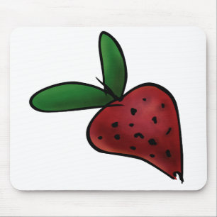 Cute Painted Strawberry Illustration Mouse Pad