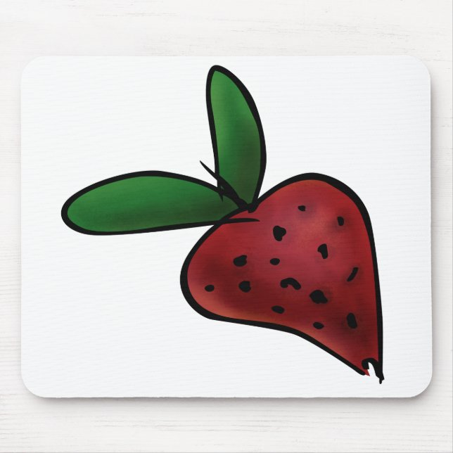 Cute Painted Strawberry Illustration Mouse Pad (Front)