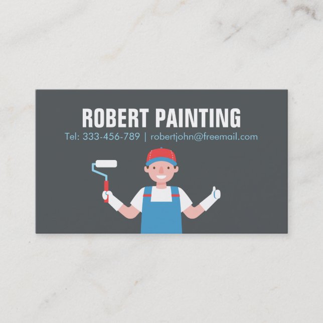 Cute Painter Painting Services Business Card (Front)