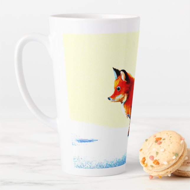 Cute Painting Of a Red Fox. Buy Now Latte Mug (In Situ)