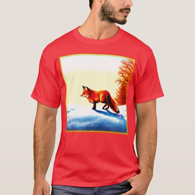 Cute Painting Of a Red Fox. Buy Now T-Shirt (Front)