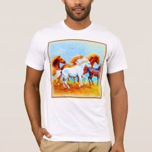 Cute Painting Of Running Horses. Buy Now T-Shirt