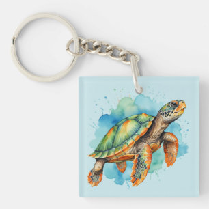 Cute Painting Turtle Key Ring