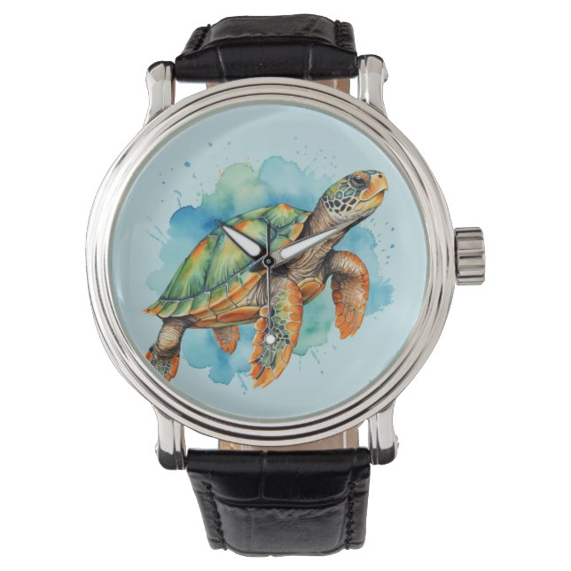 Cute Painting Turtle Watch (Front)