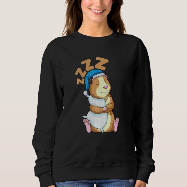 Cute Pajama for Women  Nigh Sleeping Guinea Pig  2 Sweatshirt (Front)