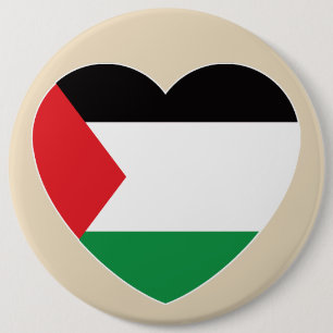 cute palestine flag heart graphic design 6 cm round badge