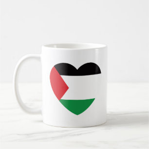 cute palestine flag heart graphic design coffee mug
