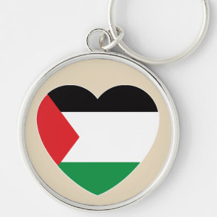 cute palestine flag heart graphic design key ring