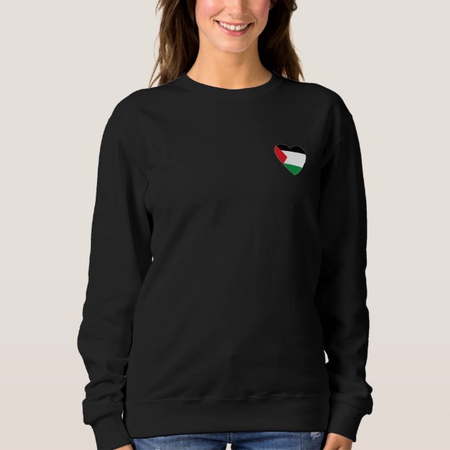 cute palestine flag heart graphic design sweatshirt (Front)