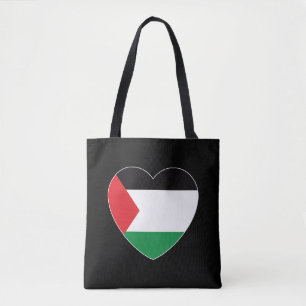 cute palestine flag heart graphic design tote bag
