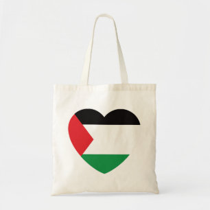 cute palestine flag heart graphic design tote bag