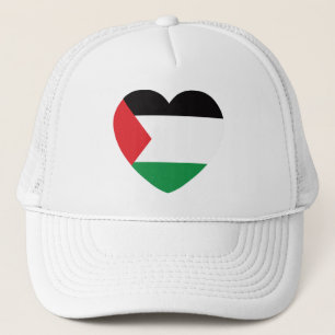 cute palestine flag heart graphic design trucker hat