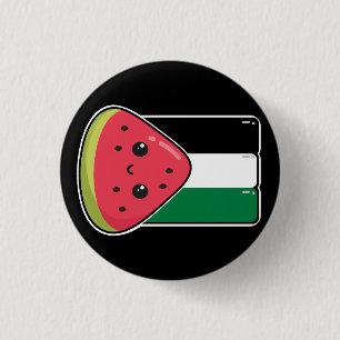Cute Palestine flag with watermelon-Free Palestin 3 Cm Round Badge
