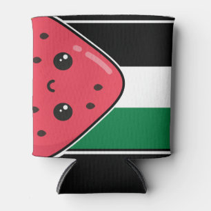 Cute Palestine flag with watermelon-Free Palestin  Can Cooler