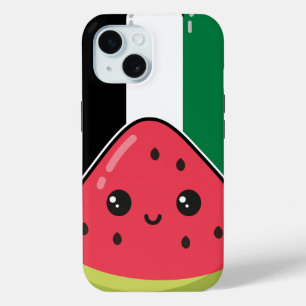 Cute Palestine flag with watermelon-Free Palestin iPhone 15 Case