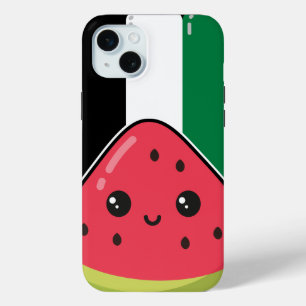 Cute Palestine flag with watermelon-Free Palestin iPhone 15 Mini Case