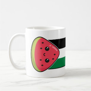 Cute Palestine flag with watermelon-Free Palestin  Coffee Mug