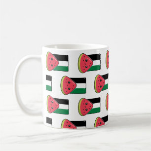 Cute Palestine flag with watermelon-Free Palestin  Coffee Mug
