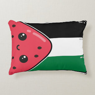 Cute Palestine flag with watermelon-Free Palestin Decorative Cushion