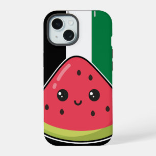 Cute Palestine flag with watermelon-Free Palestin  iPhone 15 Case