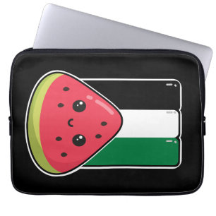 Cute Palestine flag with watermelon-Free Palestin  Laptop Sleeve