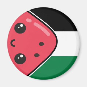 Cute Palestine flag with watermelon-Free Palestin Magnet