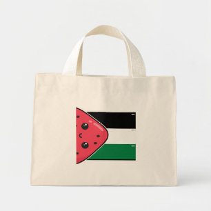Cute Palestine flag with watermelon-Free Palestin Mini Tote Bag