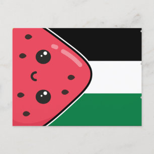 Cute Palestine flag with watermelon-Free Palestin  Postcard
