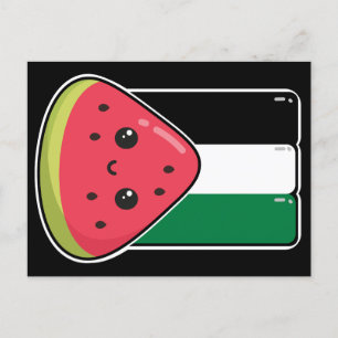 Cute Palestine flag with watermelon-Free Palestin Postcard