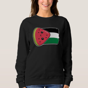 Cute Palestine flag with watermelon-Free Palestin  Sweatshirt