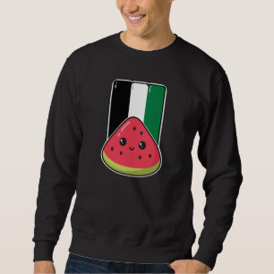 Cute Palestine flag with watermelon-Free Palestin  Sweatshirt