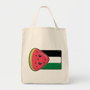 Cute Palestine flag with watermelon-Free Palestin Tote Bag