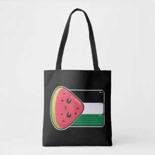 Cute Palestine flag with watermelon-Free Palestin Tote Bag
