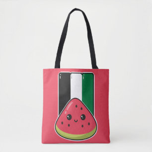 Cute Palestine flag with watermelon-Free Palestin Tote Bag